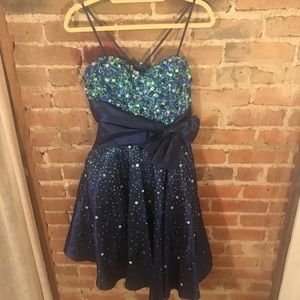 JOVANI Midnight Blue cocktail dress
